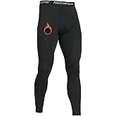 NuCamper Men's Thermal Compression Pants Fleece Lined Athletic Tights Sports Base Layer Leggings Winter Cold Weather Bottoms