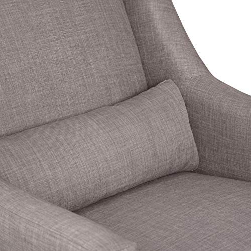 Babyletto Toco Upholstered Swivel Glider and Stationary Ottoman in Grey