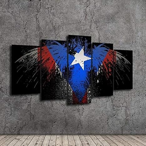 Amazon Com Artwu Puerto Rico Flag Eagle Wall Art Home Wall
