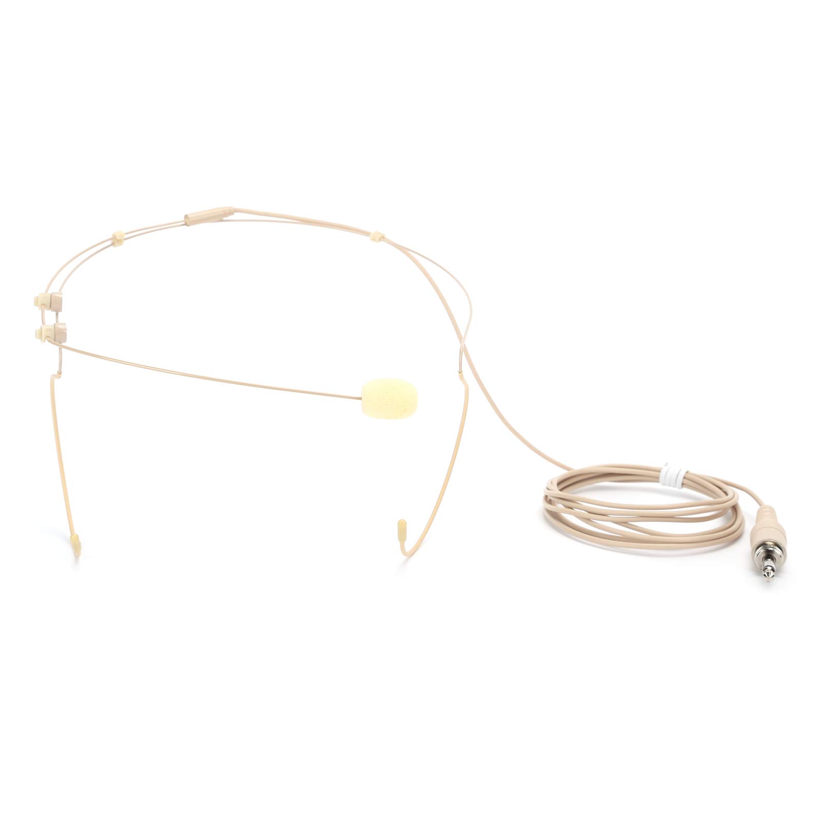 ciciglow Headset Microphone, Dual Ear Hook Headworn Mic 3.5mm Male Screw Lock Omnidirectional Mic for Wireless Bodypack Transmitter