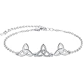 Palpitate Irish Bracelet Celtic Knot Bracelet 925 Sterling Silver Good Luck Irish Gifts Celtic Jewelry for Women Wife Mom Her