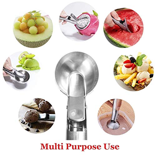 Ice Cream Scoop, Koolife Stainless Steel With Trigger Spoons, E1 (Silver / 2Pack)