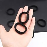 nuoshen 100 Pcs Hair Ties Cotton Elastic Band Bobbles for Thick Curly Hair Black view 5