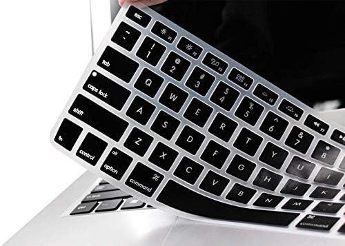 PLASTRON Keyboard Protector Cover Skin for MacBook Air Pro 13" 15" 17" - Black (Backlight Visible)