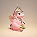 TBJSM Super Cute Gold Fly Unicorn Cake Cupcake Topper Birthday Gifts Wish Candle Wedding Party Decorations (Pink)