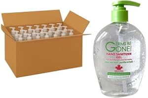 24pcs One Step Made in Canada Hand Sanitizer Gel – 330ml Pump Bottles - 75% Alcohol Pump Desinfectant - Refillable Discovery 