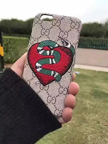 iPhone7/8 Plus --US Fast Deliver Guarantee FBA-- Luxury PU Leather x Embroidery Style Case Cover for Apple iPhone 7 Plus iPhone 8 Plus Only (Heart Snake)