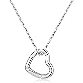 GAVU Stainless Steel Ring Holder Necklace for Women, Women’s Heart Pendant Ring Keeper Necklace 18"