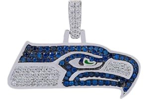 GLD Officially licensed NFL Sports Team Logo Pendant - Gold Plated Iced Out Football Necklace Charm