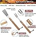 ROMANTICIST Non Stick Extra Large Fish Grill Basket for Grilling Any Fish Up to 16-4pc Heavy Duty Stainless Steel Grill Accessories Set - Grilling Basket Spatula Fork Tongs - Grill Gift for Men