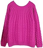 SKCUTE Cable-Knit Sweaters Knitted Pullovers Pink