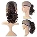 Beauty Angelbella Curly Ponytail Extension 14 Inch, Synthetic Short Curly Wave Claw Clip Ponytail Hairpieces for Women Dark Brown