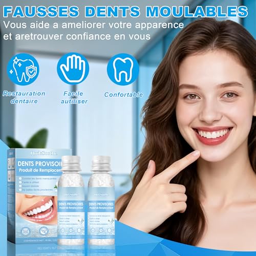Temporary Dental Filler(2PCS) Dental Filler Repair Kit, Denture Repair Beads for Temporary Fixing