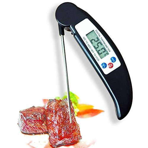 Digital food Thermometer Instant Read Cooking Thermometer Kitchen Thermometer Electronic Meat Thermometer with Collapsible Internal Probe for Barbecue Meat