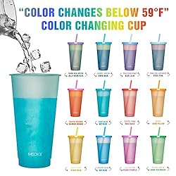 Meoky 12Pack Plastic Cups with Lids and Straws 24oz