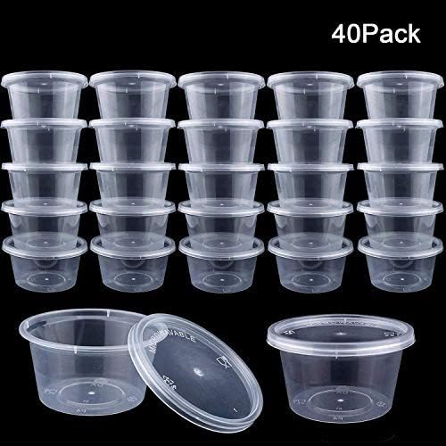 40 Pack 4OZ Slime Storage Container Leakproof Bead Foam Balls Organizer Containers Clear Plastic Case with Lids