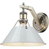 Golden Lighting 3306-1W AB-DB Orwell - 1 Light Wall Sconce-9.63 Inches Tall and 10 Inches Wide, Finish Color: Aged Brass, Sha