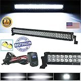 No.1 30 Inch LED Light Bar Arsenal Offroad 2020 Design Flood/Spot Combo Beam CREE 3w LED's 180w 18,000 Lumen Off Road Polaris RZR X4 UTV Trucks Raptor Jeep Can Am X3 FREE LED Light Rocker Switch Kit