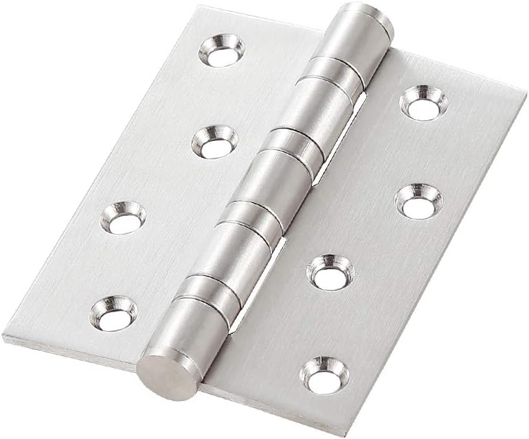 AOLISHENG 1 Pairs Ball Bearing Door Hinges, Home Door Hinges Chrome 4 inch (100mm) (Silver