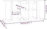 vidaXL Aquarium Stand White Engineered Wood 120x40x60 cm 3 Tiers view 3