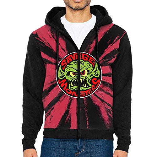 Travelghost Mens Savage Monsters Logan Paul Long Sleeve Full Zip