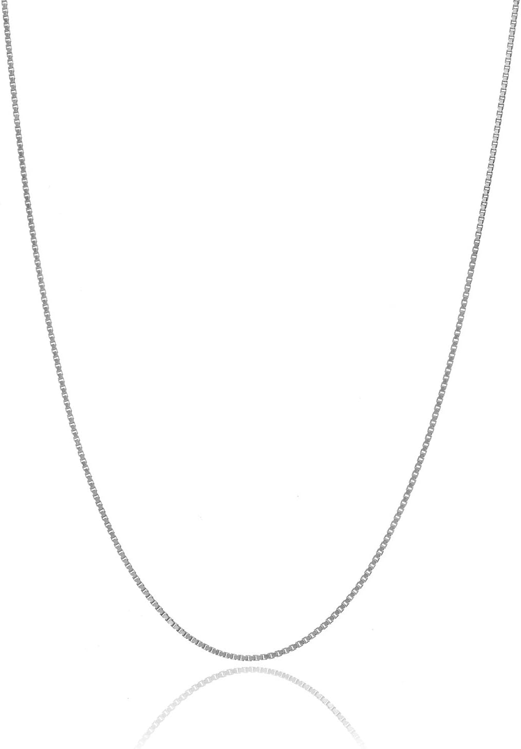 Bling For Your Buck Solid Italian 925 Sterling Silver Very Thin .7mm Box Chain Necklace 14" - 36"
