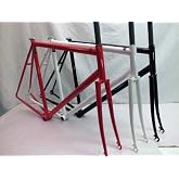 Mercier Unbranded Kilo TT Stripper Track Single Speed Frame &amp; Fork Reynolds Cro Moly Steel (White Splash, 60cm)