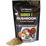 Sacred 7 Organic Mushroom Extract Powder made with Whole Mushrooms, Reishi, Maitake, Cordyceps, Shiitake, Lion's Mane, Turkey Tail, Chaga - 226g - Supplement - Add to Coffee/Tea/Smoothies