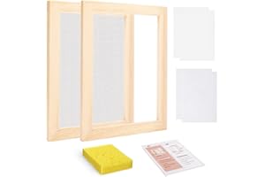 Worown A5 Wooden Paper Making Screen Kit, Paper Making Frames, Mould and Deckle for Paper Making, DIY Paper Crafts
