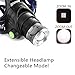 Rechargeable LED Headlamp,Hoowvii Super Bright Headlight Head Light Flashlight with Adjustable Headband Zoomable Waterproof Torches Lamp for Dog Walking Running(Single Lamp)