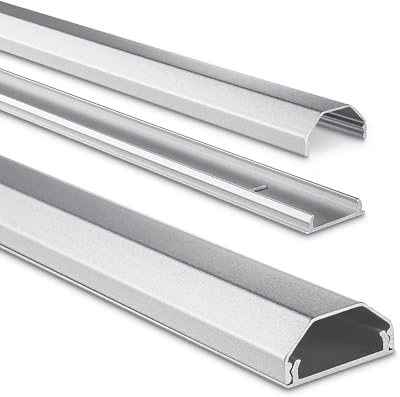 Hama Aluminium Cable Duct 110cm Silver Wall Mount Wire Management 5 Cables