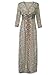 Vintage Boho Women Floral Print Split Long Dress. Beige