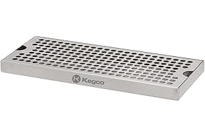 Kegco Dp-125-D Surface Mount Drip Tray with Drain, 12", Stainless Steel
