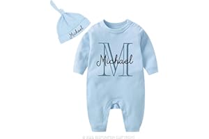 Personalized Baby Coming Home Outfit Custom Embroidered Newborn Set with Name, Hat & Bodysuit Perfect for Baby Shower Gift Ne