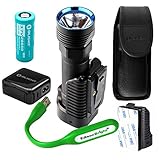Olight R50 Pro SEEKER LE 3200 Lumen CREE LED USB rechargeable searchlight/flashlight, charging dock, rechargeable battery with EdisonBright USB reading light bundle. 5 Years Manufacturer Warranty