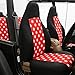 FH Group Full Set Car Seat Covers Red Black Cloth - Universal Fit Automotive Seat Covers, 1 Piece Front Seat Covers, Solid Back Seat Cover, Washable Car Seat Cover for SUV, Sedan, Van, Car Accessories