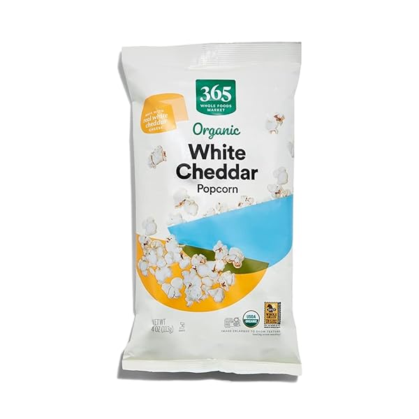 365 BY WHOLE FOODS MARKET, ORGANIC WHITE CHEDDAR POPCORN, 4 OUNCE