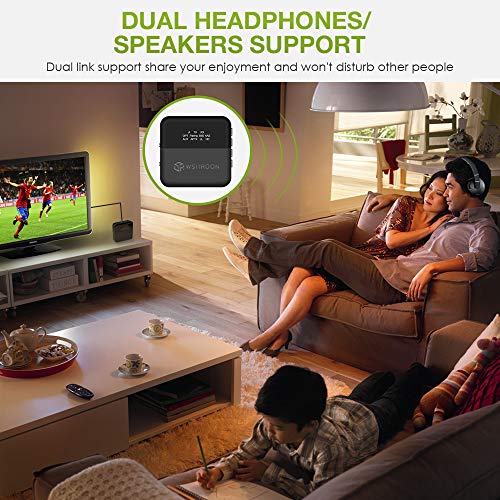 Wsiiroon Bluetooth 5.0 Transmitter Receiver, 2019 Upgraded 2-in-1 Wireless aptXHD Low Latency Bluetooth Audio with Display Screen, 3.5mm & Optical Adapter for TV/Home/Car Stereo System(Pair 2 Devices)