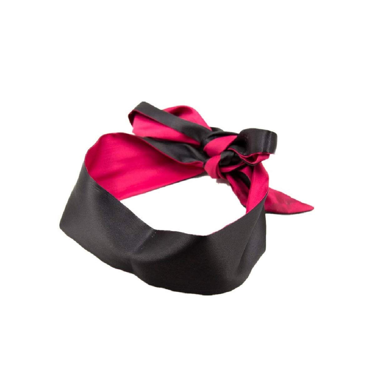 Qyclc Sleeping Mask Satin Eye Mask Red Black Blindfold,59in