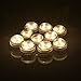 AGPtEK 10PCS Submersible Waterproof Round Decoration Candle Lights With 3 SMD High Brightness LED, Coin Batteries For Pond Pool Bath Outdoor Garden Bar Disco Spa Tub Decoration Wedding-Warm White