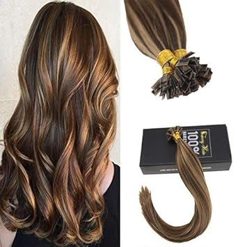 22 P 4 27 Sunny 22 Remy Flat Tip Hair Extensions Dark Brown