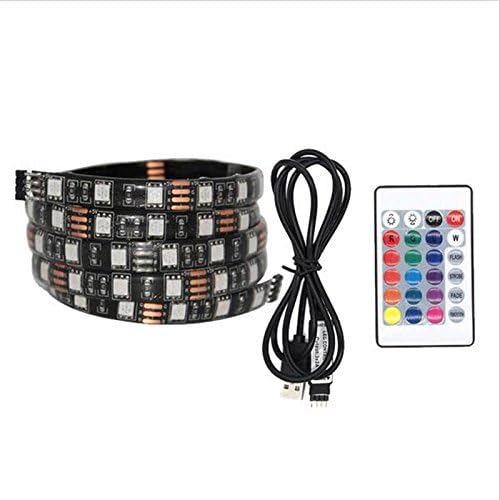 (400cm) 5V USB LED Strip 5050 RGB TV Background Lighting 60LEDs/m With 24Key RF Controll