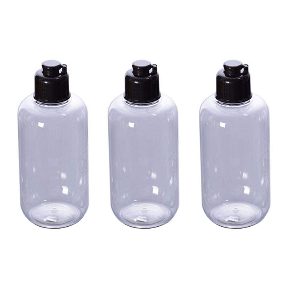 VASANA 3PCS 300ml/10oz Empty Refillable Clear Plastic Bottle with Flip Cap for Cosmetc Emollient Water Liquids Toiletries Shampoo Lotion Shower Gel