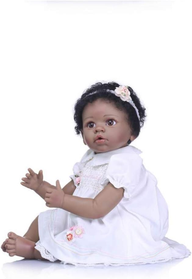 Prezzo NACHEN Reborn Bambino Bambole Ragazza Nero Realistico Reale Pelle Morbida Silicone Vinyl Playmate Neonato Giocattolo Regali 55cm,color1,55cm Offerte