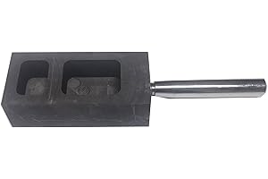 FY-STORE Graphite Ingot Mold Melting Casting Mould for Gold Silver Nonferrous Metal wtih Metal Bar (200g+400g)