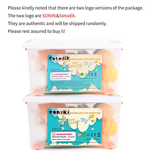 Sotodik 40PCS Kitchen Toys Cutting Toys Pretend Vegetables Fruits Play Food Educational Toys for Girls Boys Kids With Storage Case