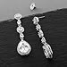Mariell Bridal Wedding Dangle Earring, Cubic Zirconia Crystal Drop Earring for Bride, Mother of the Bride
