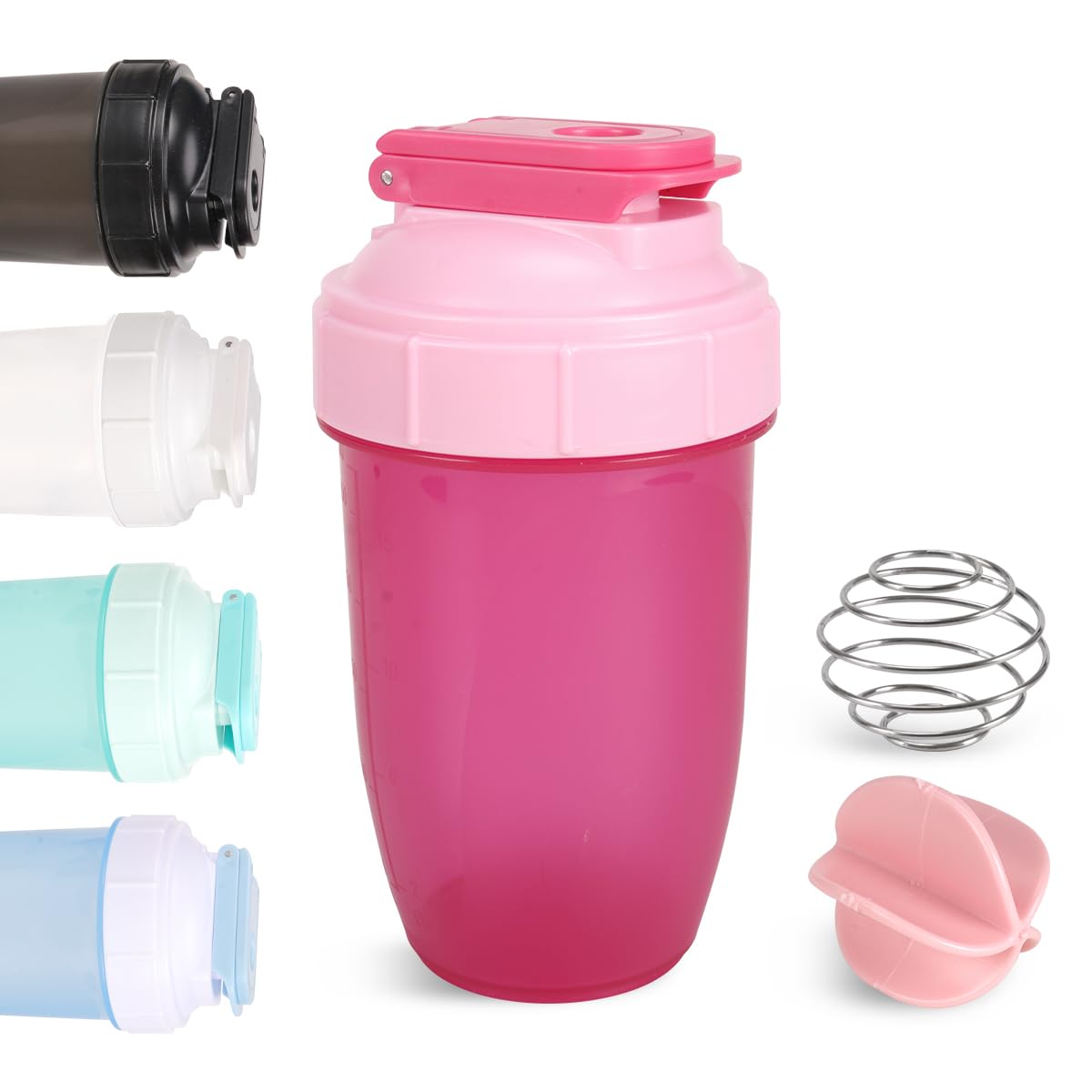 Photo 1 of D.Y.A 16oz Shaker Bottle?Leak Proof Sports Shaker Cups for Protein Shakes?Shaker Bottle for Pre Workout and Travel To Go?BPA Free & Easy Clean Protein,Pink