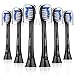 Cellena Replacement Toothbrush Heads Compatible with Sonicare ProtectiveClean 5100 Gum Health, fits DiamondClean HealthyWhite FlexCare 2 Series 3 Series EasyClean Brush Handles, 6 Pack Black