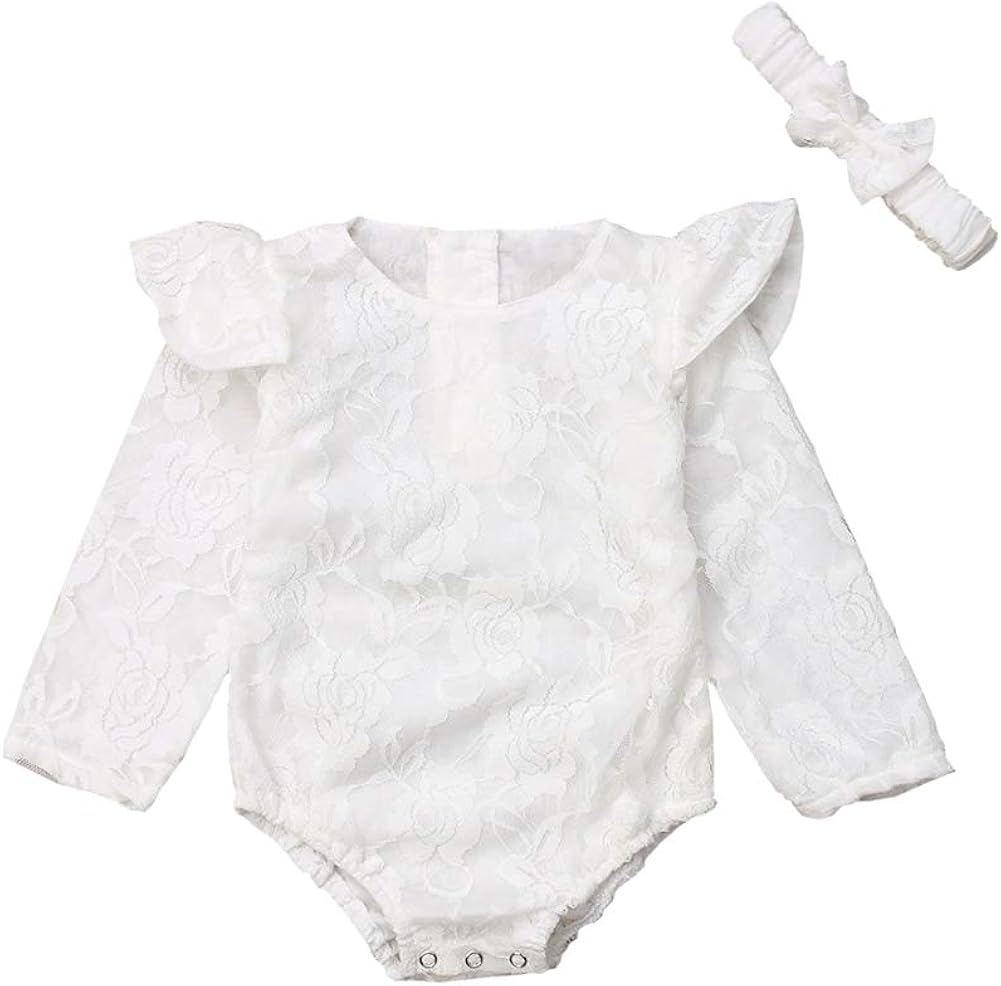 long sleeve lace baby onesie
